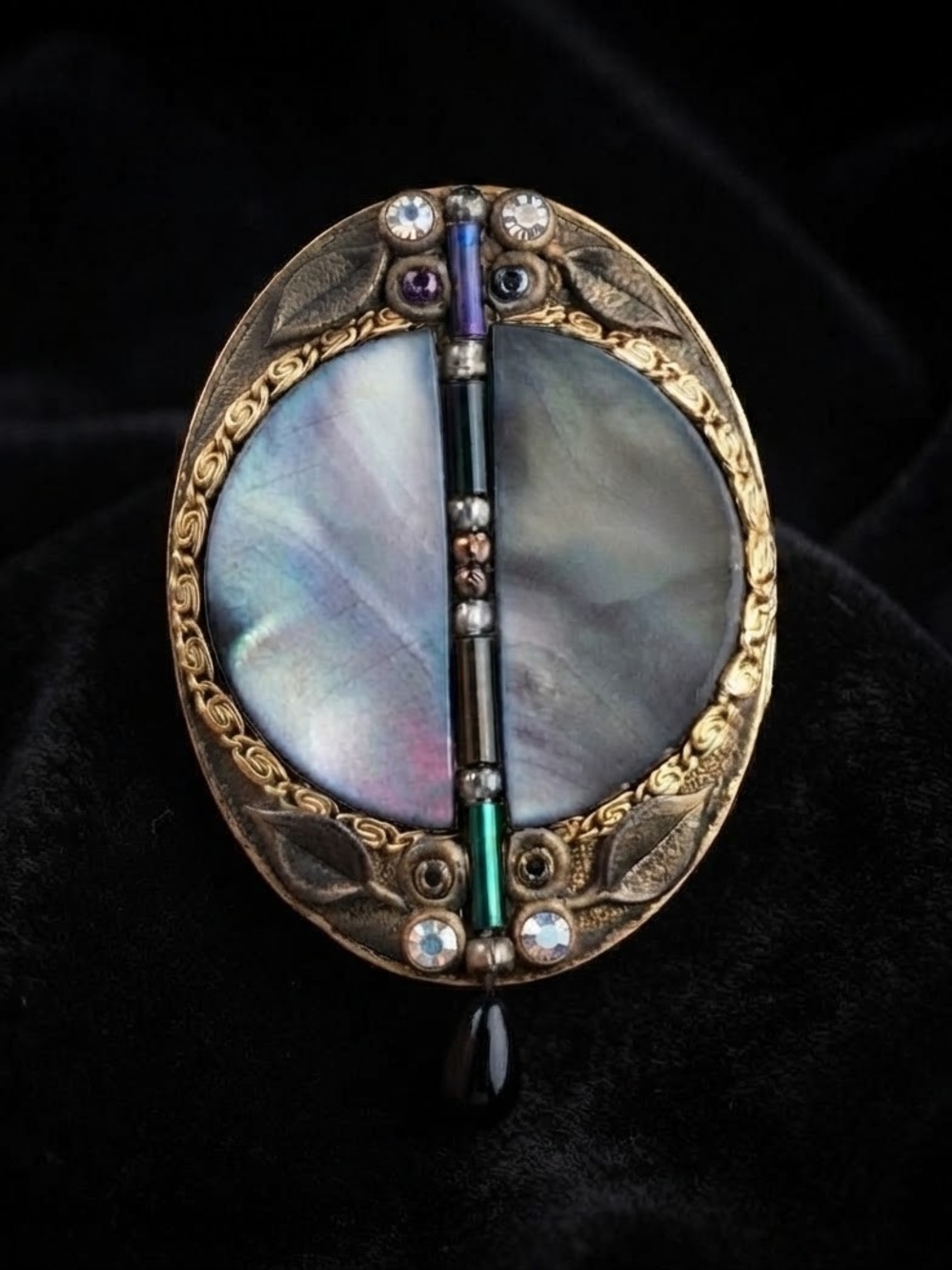 Rare Vintage Marena Handarbeit W. Germany Abalone Brooch/Pendant